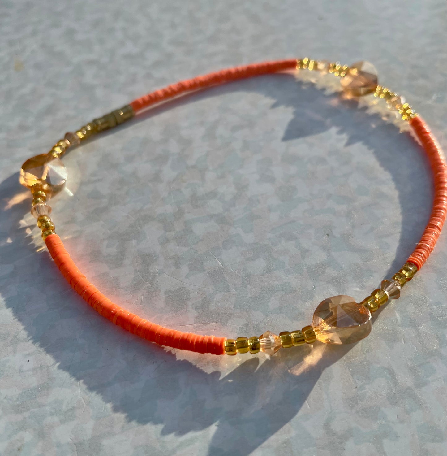 Orange Discs Anklet